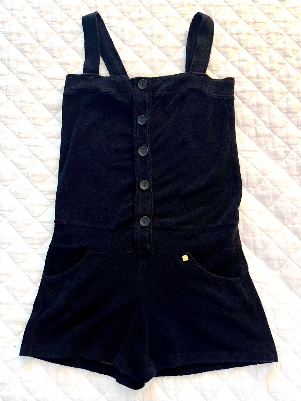 Kritik Black Terry Cloth Romper